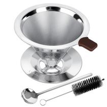 Filtro de gotejador de café LOOFORE de aço inoxidável 1-2 xícaras com Acc Filtro de gotejador de café LOOFORE de aço inoxidável 1-2 xícaras com Acc