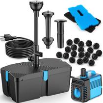 Filtro de lagoa FEOXSHAL 820 GPH com bomba de 60 W para lago e jardim de carpas Filtro de lagoa FEOXSHAL 820 GPH com bomba de 60 W para lago e jardim de carpas