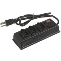 Filtro de linha 03 tomadas preto Filtro de linha 03 tomadas preto