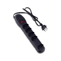 Filtro de linha 1m 5 Tomadas Preto Bivolt Force Line