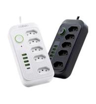 Filtro de linha 2 metros 5 tomadas e 4 usb 1 tipo-c ka-7007