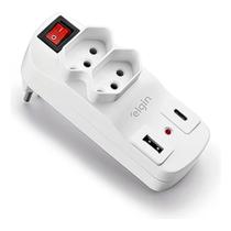 Filtro de Linha 2 Tomadas Com Saídas Usb - Elgin Cor Branco Filtro de Linha 2 Tomadas Com Saídas Usb - Elgin Cor Branco