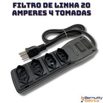Filtro De Linha 20 Amperes 4 Tomadas Bivolt 4400w 20a
