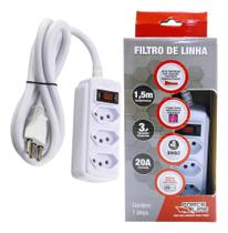 Filtro De Linha 3 Tomadas 1,5M 20A Branco Force Line