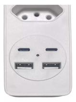 Filtro De Linha 3 Tomadas C/ Usb E Tipo-c Bivolt 2m Extensão Filtro De Linha 3 Tomadas C/ Usb E Tipo-c Bivolt 2m Extensão