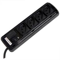 Filtro de linha 4 tomadas 1,1 metro 10A preto Filtro de linha 4 tomadas 1,1 metro 10A preto