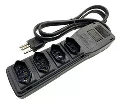 Filtro De Linha 4 Tomadas 1,2m 20a Preto + 2 Fusíveis