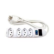 Filtro de Linha 4 Tomadas Bivolt 1,5MTS SL7604 Branco Botão Liga/desliga