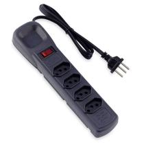 Filtro de Linha 4 Tomadas Bivolt Preto 80cm - Force Line