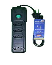 Filtro de Linha 4 Tomadas C/Fusivel Bivolt Preto Pvc Naticon