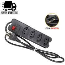 Filtro de Linha 4 Tomadas Régua de Tomada com Fusível Extensão Elétrica Bivolt Tripolar Filtro de Linha 4 Tomadas Régua de Tomada com Fusível Extensão Elétrica Bivolt Tripolar