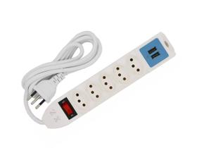 Filtro de linha 5 tomadas 10a 250v com 2 usb 5v 2.1a 2mts Filtro de linha 5 tomadas 10a 250v com 2 usb 5v 2.1a 2mts