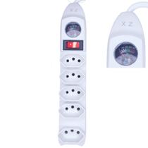 Filtro de Linha 5 Tomadas Com Medidor de Voltagem