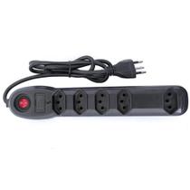 Filtro De Linha 5 Tomadas Megatron 3 X 0,75mm , 1m, 10a Sm - Preto