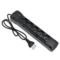 Filtro de linha 5 tomadas Plastico Preto Flowpack FIOLUX Filtro de linha 5 tomadas Plastico Preto Flowpack FIOLUX