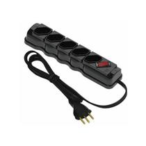 Filtro de Linha 5 Tomadas Preto 1 Metro - Proteção Elétrica para Casa e Escritório