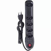 Filtro de linha 5 tomadas preto NATICON Filtro de linha 5 tomadas preto NATICON