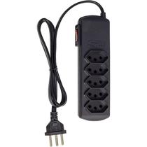 Filtro De Linha 5 Tomadas Slim Bivolt 0,8m Preto Compacto Filtro De Linha 5 Tomadas Slim Bivolt 0,8m Preto Compacto