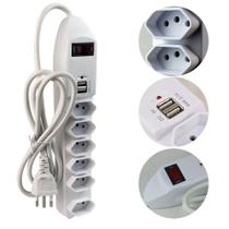 Filtro De Linha 6 Tomadas 2 Entradas Usb - KAPBOM Filtro De Linha 6 Tomadas 2 Entradas Usb - KAPBOM