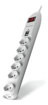 Filtro De Linha 6 Tomadas E 2 Entradas USB Extensão Elétrica Multilaser WI251 Filtro De Linha 6 Tomadas E 2 Entradas USB Extensão Elétrica Multilaser WI251