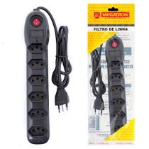 Filtro De Linha 6 Tomadas Megatron Bivolt 10a Filtro De Linha 6 Tomadas Megatron Bivolt 10a