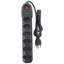 Filtro De Linha 6 Tomadas Pp 0,75 1m Bivolt Preto