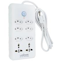 Filtro de Linha 6 Tomadas Régua Bivolt C/ 2 Tomadas Universal Proteção contra Sobrecarga Disjuntor Conector Brasileiro Seguro Resistente