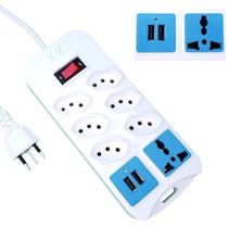 Filtro de Linha 7 Tomadas 2 Usb Com Cabo de 2 Metros Xzhang - 8208 - X Zhang