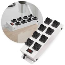 Filtro De Linha 8 Tomadas Branco Metálico 10a Profissional