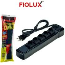 Filtro de Linha ABS 5 Tomadas Bivolt 10A Preto FioLux