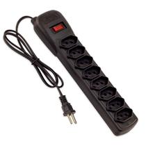 Filtro de Linha Bivolt com Disjuntor Rearmável 8 Tomadas Tripolares 10A Preto Cabo PP 3x0,75mm 80cm - Force Line