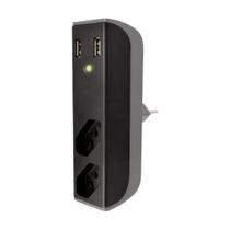 Filtro de Linha Bright, com 2 Tomadas + Carregador, USB, Bivolt, Preto - FL001 Filtro de Linha Bright, com 2 Tomadas + Carregador, USB, Bivolt, Preto - FL001