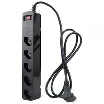 Filtro De Linha C/ Dps 05 Tomadas 10a Bivolt Preto