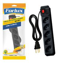 Filtro De Linha C/ Fusível 5 Tomadas 1,20m Preto Bivolt