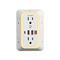 Filtro de Linha Canamax 6 Tomadas 4 USB PD 20W Proteção Contra Surtos 1050J Filtro de Linha Canamax 6 Tomadas 4 USB PD 20W Proteção Contra Surtos 1050J