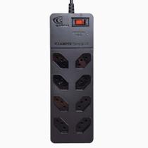 Filtro de Linha Clamper DPS Protetor Energia 8 Tomadas Preto Filtro de Linha Clamper DPS Protetor Energia 8 Tomadas Preto