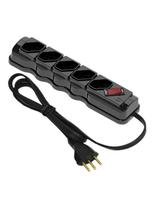 Filtro De Linha Com 5 Tomadas 2P+T Preto - Ilumi Filtro De Linha Com 5 Tomadas 2P+T Preto - Ilumi