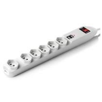 Filtro de linha com 6 tomadas e 2 usb 3 pinos 1,5M Extemsao