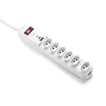 Filtro de Linha com 6 Tomadas + USB Tipo A/C 10A