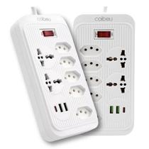 Filtro de Linha Com 7 Tomadas 2 USB 1 Tipo-C Cabo 1,90M 110/220V
