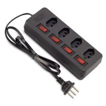 Filtro de Linha com Disjuntores Rearmáveis Individuais 4 Tomadas Preto - Force Line