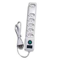 Filtro de Linha com Fusível 6 Tomadas Bivolt Branco Naticon - 614