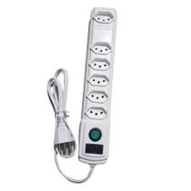 Filtro de Linha com Fusível 6 Tomadas Bivolt Branco Naticon - 614