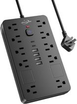 Filtro de linha com protetor contra surtos JouleLoom, 10 tomadas, 6 portas USB, cabo de 3 m Filtro de linha com protetor contra surtos JouleLoom, 10 tomadas, 6 portas USB, cabo de 3 m