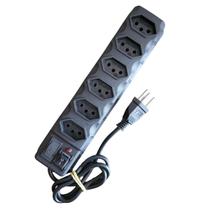 Filtro de linha de 6 tomadas regua eletrica bivolt 110v/220v com fusível acompanha 2 adaptadores de tomada bob esponja