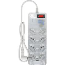 Filtro de linha dps 3 pinos iclamper energia 8 tomadas transparente 026776