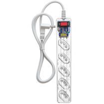 Filtro de Linha DPS Clamper LCF 5 Tomadas 3P 10A Bivolt Energia 5 Transparente Proteção contra Raios e Surtos Elétricos