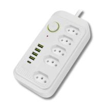 Filtro de Linha Extensão 5 Tomadas 4 USB 1 Tipo-C Bivolt Interruptor Cabo de 5 Metros Protetor de Descarga Filtro de Linha Extensão 5 Tomadas 4 USB 1 Tipo-C Bivolt Interruptor Cabo de 5 Metros Protetor de Descarga