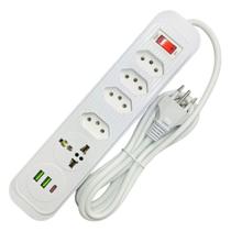 Filtro de Linha Extensão Com 4 Tomadas de energia, 1 Tomada universal, 2 USB, 1 Tipo-C Bivolt Cabo de 2M Filtro de Linha Extensão Com 4 Tomadas de energia, 1 Tomada universal, 2 USB, 1 Tipo-C Bivolt Cabo de 2M