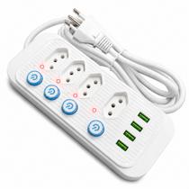 Filtro De Linha Extensão Eletrica Regua De 4 Tomadas Elétricas 4 Interruptores Independentes 4 Usb Filtro De Linha Extensão Eletrica Regua De 4 Tomadas Elétricas 4 Interruptores Independentes 4 Usb